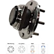 Front, Driver and Passenger Side Wheel Hub, 8 Lugs, With Bearing, With Sensor, RWD