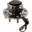 Front, Driver and Passenger Side Wheel Hub, 8 Lugs, With Bearing, With Sensor, RWD