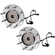 Front, Driver and Passenger Side Wheel Hub, 8 Lugs, With Bearing, With Sensor, RWD