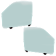 Front, Driver and Passenger Side Door Glasses, Green Tint, Replaces NAGS No. DD08942GTY