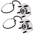 Front, Driver and Passenger Side Wheel Hub, 5 Lugs, With Bearing, With Sensor