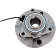 Front, Driver and Passenger Side Wheel Hub, 5 Lugs, With Bearing, With Sensor