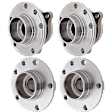 Front and Rear, Driver and Passenger Side Wheel Hub, 5 Lugs, With Bearing