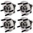 4-Wheel Set Front and Rear Wheel Hub, 5 Lugs, With Bearing, AWD, 5 x 4.25 in. Bolt Pattern