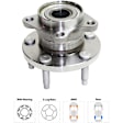 2-Wheel Set Front and Rear Wheel Hub, 5 Lugs, With Bearing, AWD, 3.5L, 6Cyl, Includes (2) Wheel Hub and (2) Wheel Hub Repair Kit