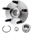 Front, Driver and Passenger Side Wheel Hub, 5 Lugs, With Bearing