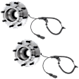 Front, Driver and Passenger Side Wheel Hub, 8 Lugs, With Bearing, With Sensor