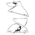 Front, Driver and Passenger Side Window Regulators, Power, With Motor