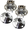 4-Wheel Set Rear, Driver and Passenger Side Wheel Hubs, Front - Without Bearing; Rear - With Bearing, With Sensor, FWD