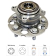 4-Wheel Set Rear, Driver and Passenger Side Wheel Hubs, Front - Without Bearing; Rear - With Bearing, With Sensor, FWD
