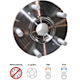 4-Wheel Set Front and Rear, Driver and Passenger Side Wheel Hubs, Front - Without Bearing; Rear - With Bearing, AWD