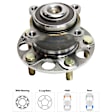 Front and Rear, Driver and Passenger Side Wheel Hub, 5 Lugs
