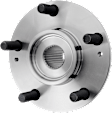 Front, Driver and Passenger Side Wheel Hub, 5 Lugs, Without Bearing