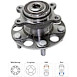 Rear, Driver and Passenger Side Wheel Hub, 5 Lugs, With Bearing