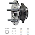 Rear, Driver and Passenger Side Wheel Hub, 5 Lugs, With Bearing, FWD, 3.5L, 6Cyl