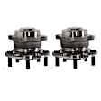 2-Wheel Set Rear, Driver and Passenger Side Wheel Hubs, With Bearing, 5 x 4.5 in. Bolt Pattern