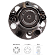 2-Wheel Set Rear, Driver and Passenger Side Wheel Hubs, With Bearing, 5 x 4.5 in. Bolt Pattern