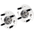 2-Wheel Set Rear, Driver and Passenger Side Wheel Hubs, with Bearing, with Rear Disc Brake