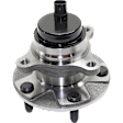 Front, Driver and Passenger Side Wheel Hub, 5 Lugs, With Bearing, With Sensor