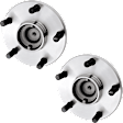 2-Wheel Set Front, Driver and Passenger Side Wheel Hubs, Without Bearing, Lug nuts are not included