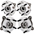 Front and Rear, Driver and Passenger Side Wheel Hub, 5 Lugs, With Bearing, AWD