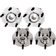 Front and Rear, Driver and Passenger Side Wheel Hub, 5 Lugs, With Bearing, AWD