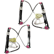 Front, Driver and Passenger Side Power Window Regulator, Without Motor
