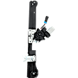 Front, Driver and Passenger Side Power Window Regulator, With Motor
