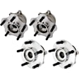 Front and Rear, Driver and Passenger Side Wheel Hub, 5 Lugs, With Bearing, AWD, 1.6L, 4Cyl
