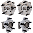 Front and Rear, Driver and Passenger Side Wheel Hub, 5 Lugs, With Bearing, FWD