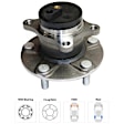 4-Wheel Set Rear, Driver and Passenger Side Wheel Hubs, Front - Without Bearing; Rear - With Bearing, FWD