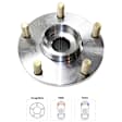 4-Wheel Set Rear, Driver and Passenger Side Wheel Hubs, Front - Without Bearing; Rear - With Bearing, FWD