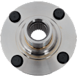 Front, Driver and Passenger Side Wheel Hub, 4 Lugs, Without Bearing
