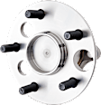 2-Wheel Set Rear, Driver and Passenger Side Wheel Hubs, With Bearing, With Sensor, FWD