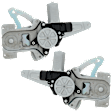 Rear, Driver and Passenger Side Power Window Regulator, With Motor
