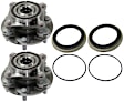 Front, Driver and Passenger Side Wheel Hub, 6 Lugs, With Bearing