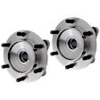 2-Wheel Set Front, Driver and Passenger Side Wheel Hubs, Bearing and Hub Assembly, RWD