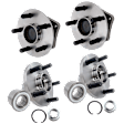 Front and Rear, Driver and Passenger Side Wheel Hub, 5 Lugs, With Bearing, 1.8L, 4Cyl