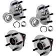 Front and Rear, Driver and Passenger Side Wheel Hub, 5 Lugs, With Bearing