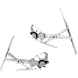 Front, Driver and Passenger Side Power Window Regulator, With Motor
