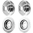 Front and Rear Brake Disc, 4-Wheel Set, Plain Surface, Vented - Front; Solid - Rear, 5 Lugs