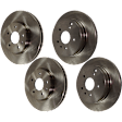 Front and Rear Brake Disc, 4-Wheel Set, Plain Surface, Vented, 5 Lugs