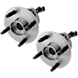 2-Wheel Set Front, Driver and Passenger Side Wheel Hubs, With Bearing, With Sensor, 4 Lugs, 4-Wheel ABS