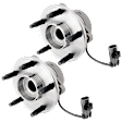 2-Wheel Set Front, Driver and Passenger Side Wheel Hubs, With Bearing, With Sensor, 5 Lugs, 4-Wheel ABS, with 5 Stud Hub