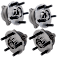 Front and Rear, Driver and Passenger Side Wheel Hub, 5 Lugs, With Bearing, AWD