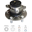 Rear, Driver and Passenger Side Wheel Hub, 5 Lugs, With Bearing, FWD, 2.0L, 4Cyl