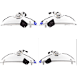 Front and Rear, Driver and Passenger Side Power Window Regulator, With Motor