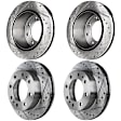 Front and Rear Brake Disc, Natural Finish, Cross-drilled and Slotted, Vented, 8 Lugs, Front-324.87 mm/Rear-329.95 mm