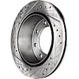 Front and Rear Brake Disc, Natural Finish, Cross-drilled and Slotted, Vented, 8 Lugs, Front-324.87 mm/Rear-329.95 mm
