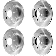 Front and Rear Brake Disc, Natural Finish, Plain Surface, 5 Lugs, Front-279.91 mm/Rear-284.99 mm